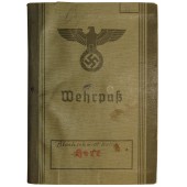 Wehrpaß till veteranen från första världskriget, som tjänstgjorde i Sich Btl 945, KIA